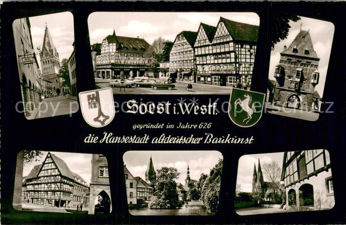 Soest DE NRW Hansestadt altdeutscher Baukunst Motive Innenstadt Fachwerkhaeuser