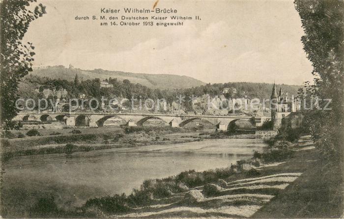 TRIER  CITY Kaiser Wilhelm Bruecke Uferpartie an der Mosel