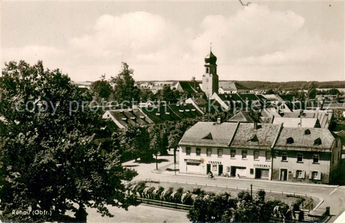 Rehau Oberfranken Stadtansicht mit Kirche