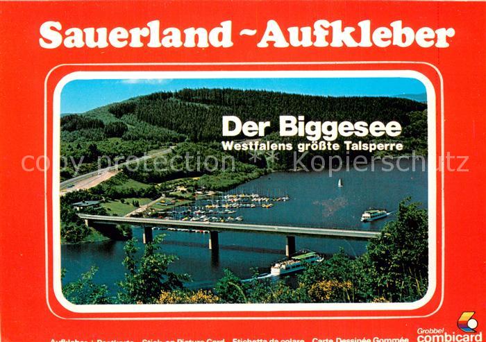 Biggesee Westfalens groesste Talsperre Bruecke Sauerland-Aufkleber