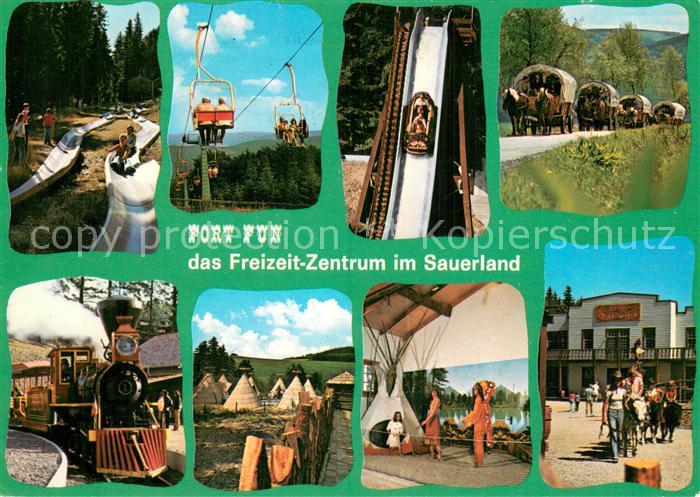 Wasserfall Bestwig Fort Fun Freizeit-Zentrum Abenteuerland Rodelbahn Dampflokomo