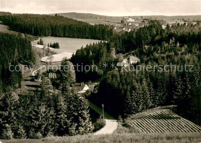 Meierhof Wald Panorama Blick von Gottsmannsgruen ins Zegasttal