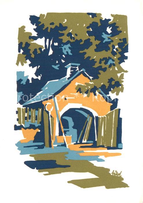 Geroldsgruen Alter Backofen in der oberen Muehlleiten Kuenstlerkarte