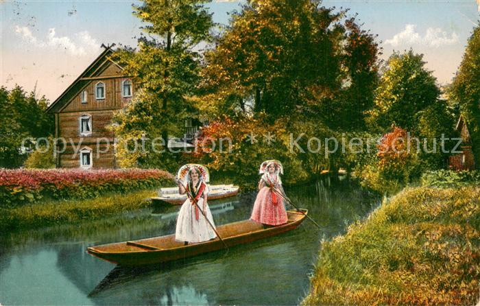 Luebbenau Spreewald Partie beim Gasthaus Zum froehlichen Hecht Wasserstrasse Kah