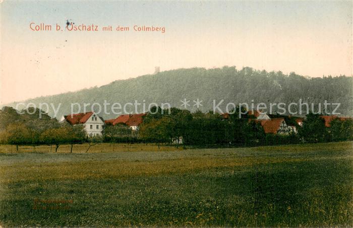 Collm Oschatz Ortsansicht mit Blick zum Collmberg