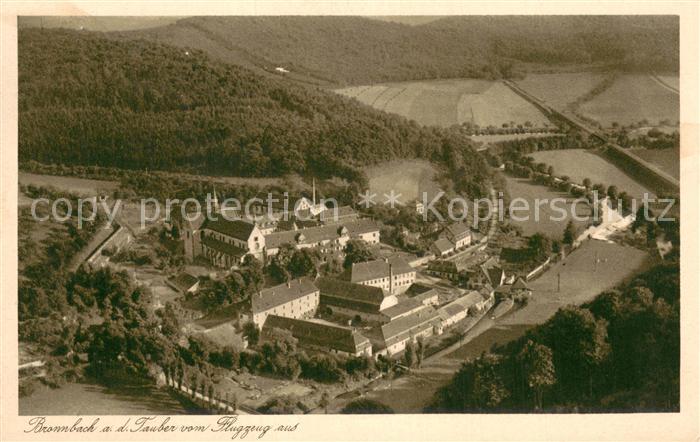 Bronnbach Fliegeraufnahme mit Gast und Pensionshaus