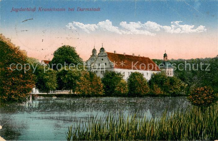 Darmstadt Jagdschloss Kranichstein Partie am Wasser Feldpost