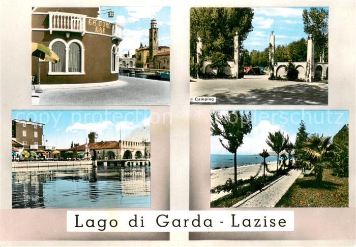 Lazise Lago di Garda Bar Camping Strand Promenade Ansicht vom See aus