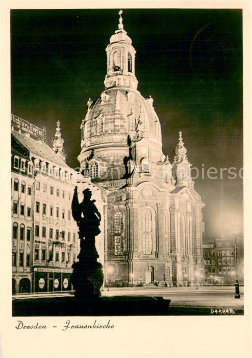 Dresden Elbe Frauenkirche Nachtaufnahme