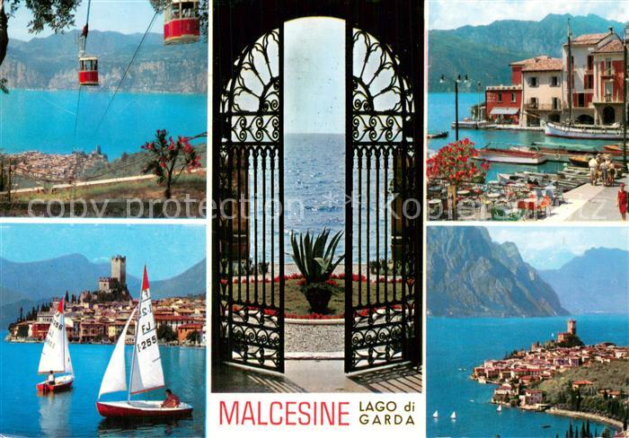 Malcesine Lago di Garda Panorama Hafen Segeln Bergbahn
