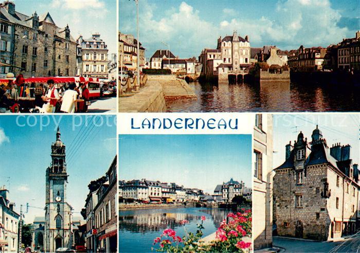 Landerneau 29 Finistere Marché au centre ville Port de Rohan Eglise St Houardon
