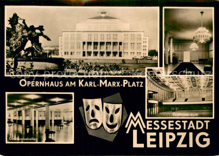 LEIPZIG Sachsen Opernhaus am Karl Marx Platz Foyer Zuschauerraum Garderobehallen