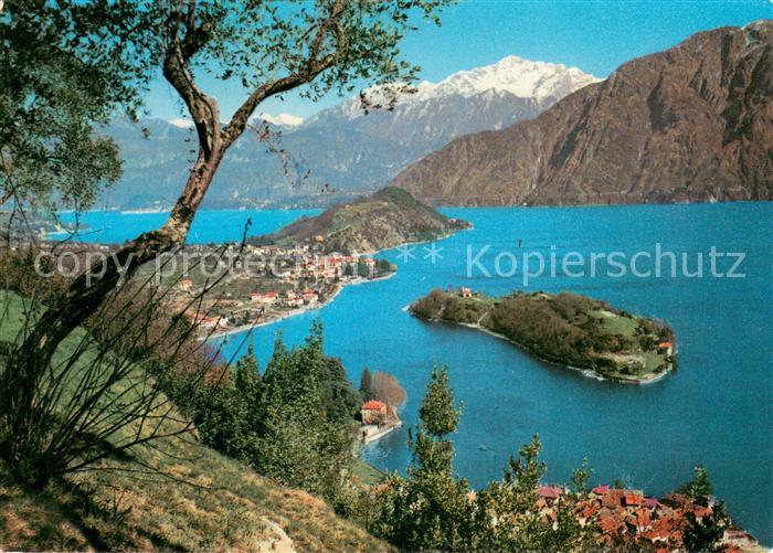 Isola Comacina Lago di Como IT Sullo sfondo la Grigna