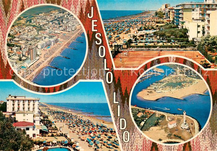 Lido di Jesolo Fliegeraufnahmen Strandpartien Tennisplatz