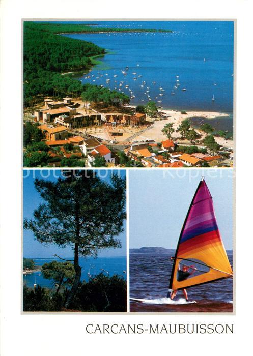 Carcans-Maubuisson 33 Ferienanlage Strand Luftfoto Kueste Windsurfen
