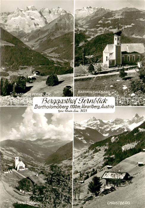 Bartholomaeberg 1100m Vorarlberg AT Berggasthof Fernblick Bergkapelle Innerberg