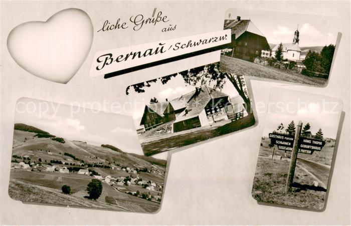 Bernau Schwarzwald Panorama Kirche Schwarzwaldhaeuser Wegweiser