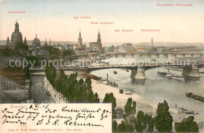 Dresden Elbe Frauenkirche Kgl Schloss Kath Beikirche Kgl Hofoper Fernheizwerk El