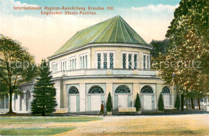 Dresden Elbe Intern Hygiene Ausstellung 1911 Engl Staatspavillon