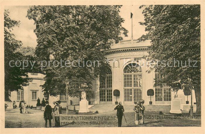 Dresden Elbe Intern Hygiene Ausstellung 1911 FranzoesischerStaatspavillon