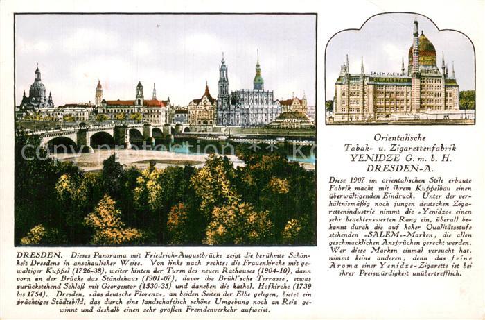 Dresden Elbe Friedrich August Bruecke Orientalische Tabak und Zigarettenfabrik