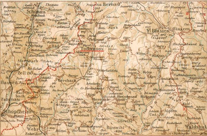 Todtmoos Schwarzwald BW Gebietskarte