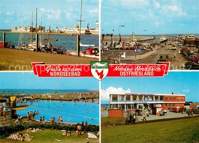 Norden Norddeich Nordseebad Hafenpartie Freibad Faehre Brandungsbad