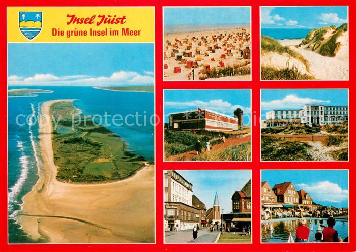 Juist Nordseebad Fliegeraufnahme Strand Duenen Bad Hotel Strasse Spielteich