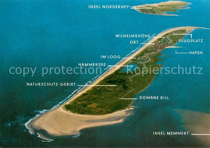 Juist Nordseebad Fliegeraufnahme mit Insel Norderney