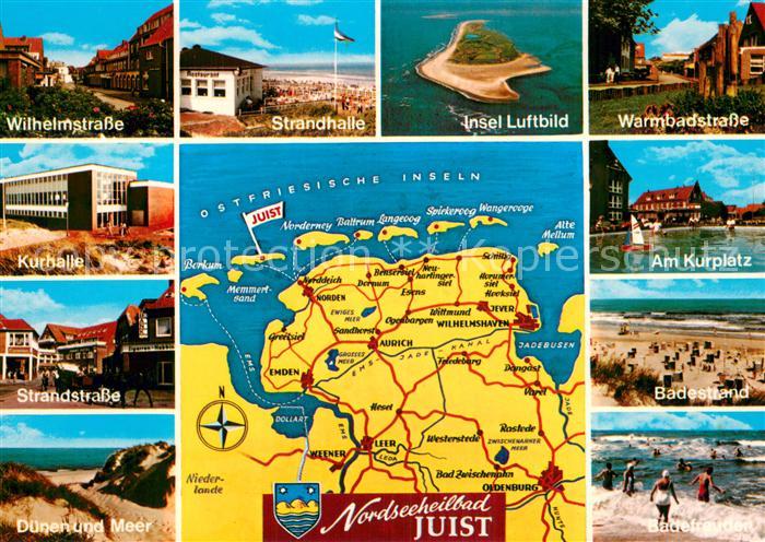 Juist Nordseebad Wilhelmstrasse Strandhalle Fliegeraufnahme Warmbadstrasse Kurha