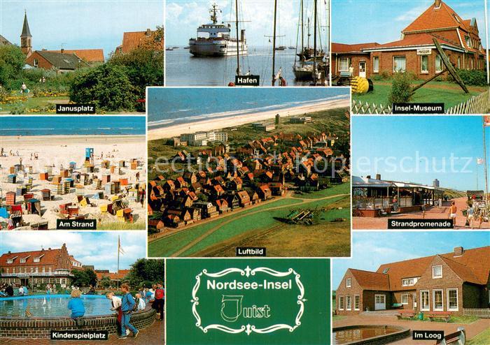 Juist Nordseebad Janusplatz Hafen Museum Strand Kinderspielteich Promenade Im Lo