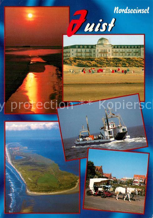 Juist Nordseebad Strand Hotel Fliegeraufnahme Schiff Pferdebus