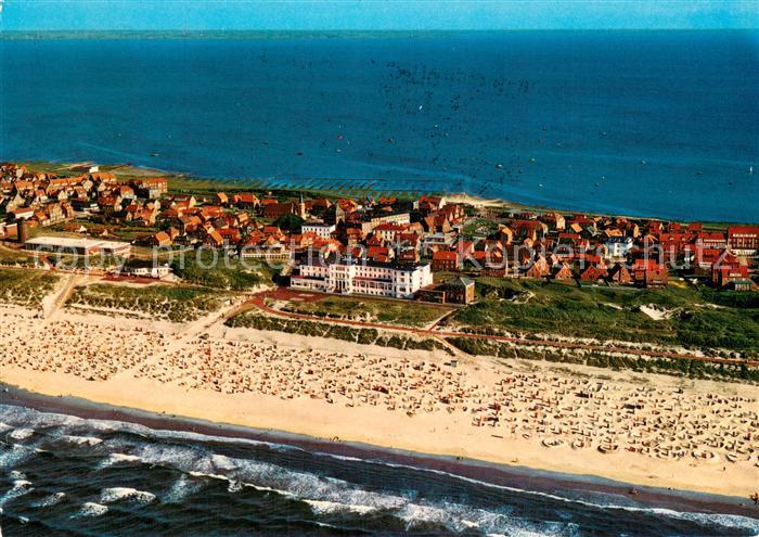 Juist Nordseebad Fliegeraufnahme mit Claassens Hotel