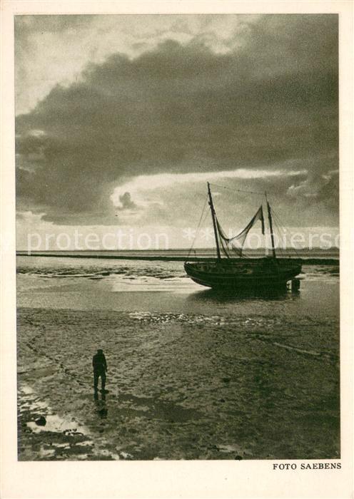 Norddeich  Norden Nordseebad Krabbenfischer im Watt