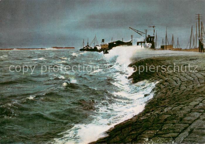 Norddeich  Norden Nordseebad Sturmflut