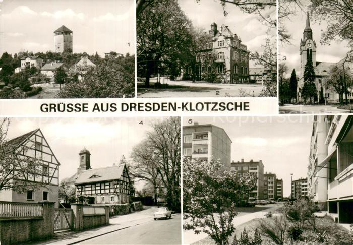 Klotzsche Dresden Wasserturm Rathaus Christuskirche Altklotzsche Neubaugebiet