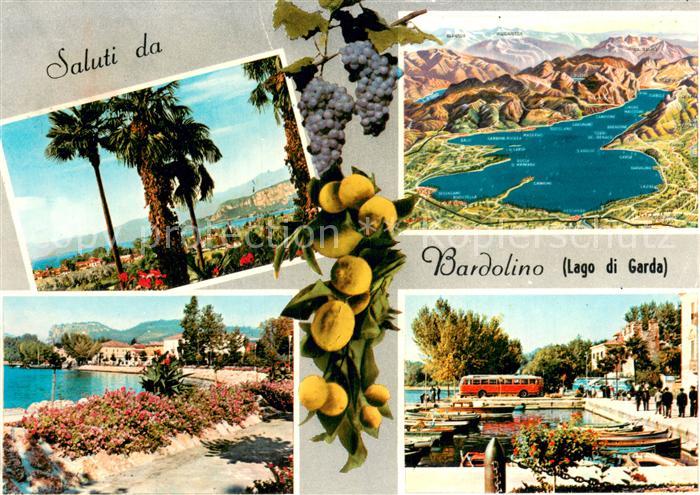 Bardolino Lago di Garda Teilansichten Panoramakarte Hafenpartie