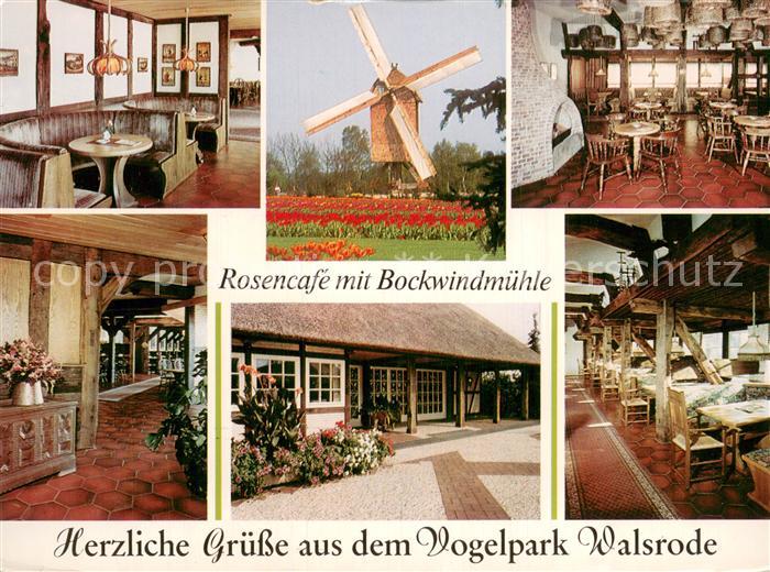 Walsrode Lueneburger Heide Rosencafe mit Bockwindmuehle Gastraeume