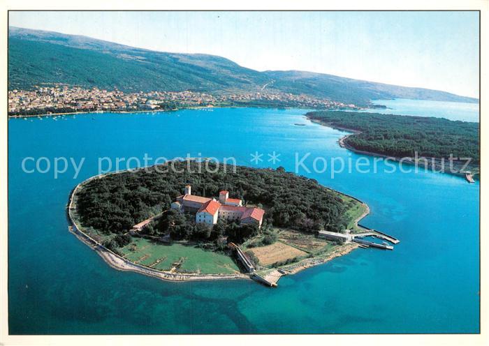 Punat Kosljun Otok Croatia  Franjevacki samostan Kosljun Fliegeraufnahme