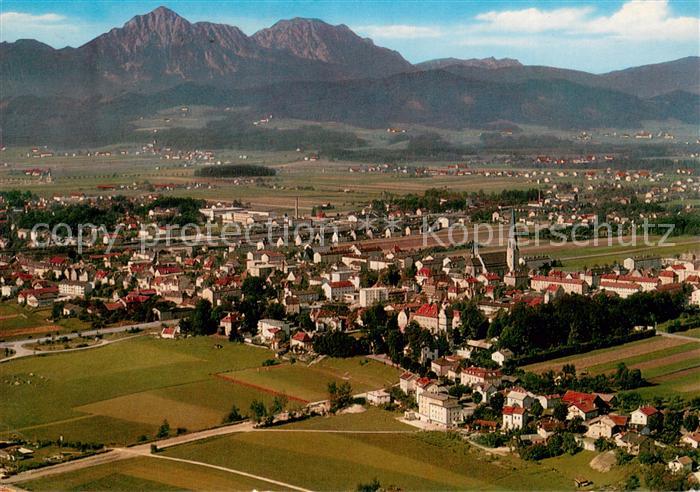 Freilassing Fliegeraufnahme mit Hochstaufen und Zwiesel