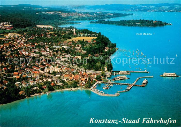 Staad Konstanz Fliegeraufnahme mit Insel Mainau und Allmannsdorf