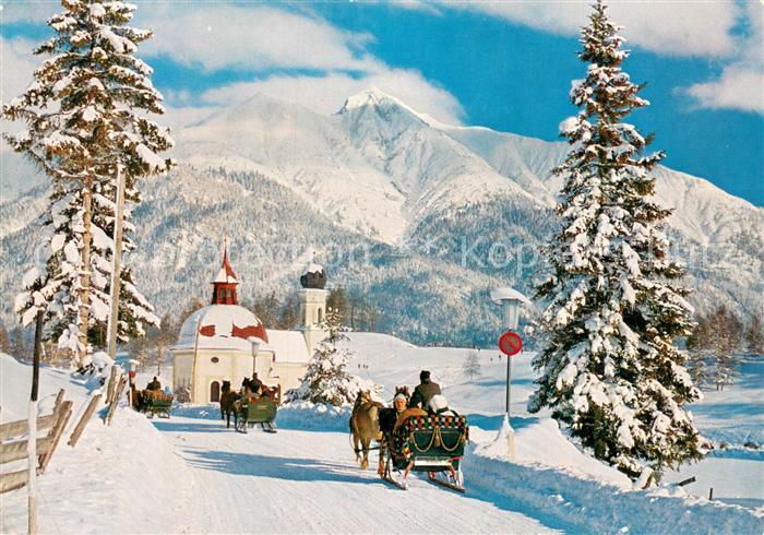 Seefeld Tirol Schlittenfahrt von Moesern mit Reitherspitze