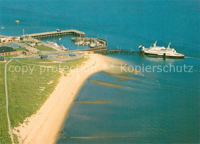 List Sylt Hafen und Daenemark Faehre Fliegeraufnahme