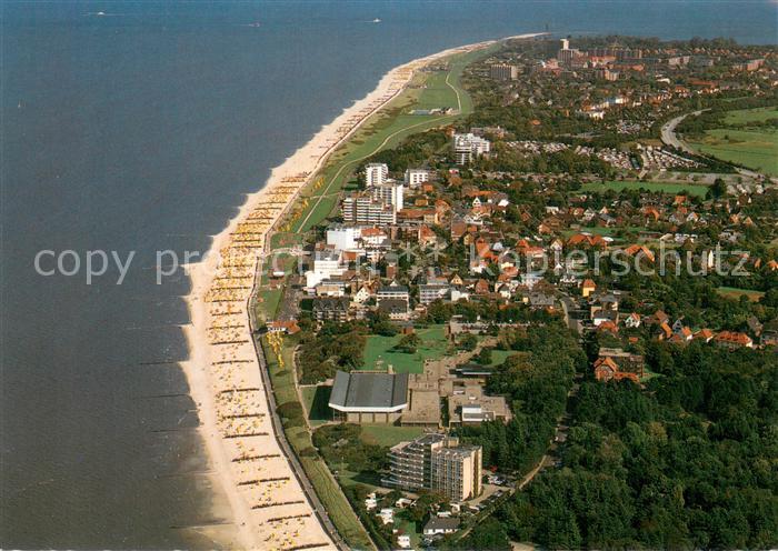 Duhnen Cuxhaven Fliegeraufnahme mit Meerwasserwellenschwimmbad