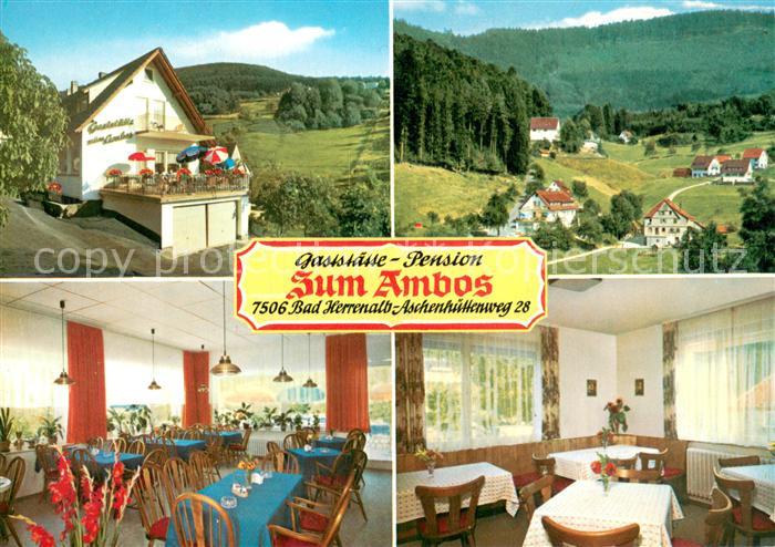 Bad Herrenalb Gaststaette Pension Zum Ambos Gastraeume Panorama