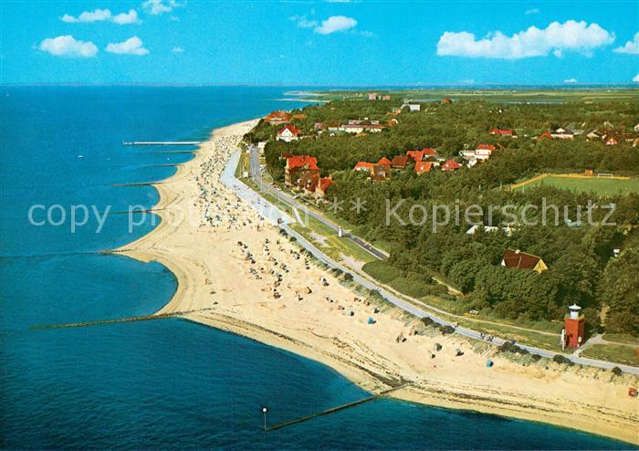 Wyk Foehr Suedstrand mit Promenade Fliegeraufnahme