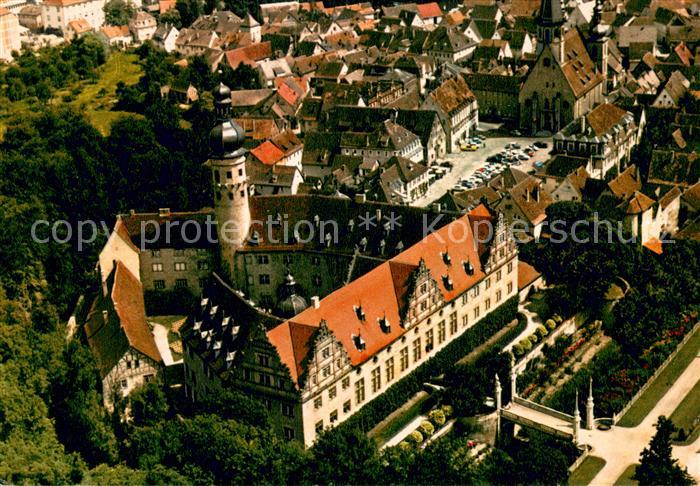 Weikersheim Schloss mit Marktplatz Fliegeraufnahme