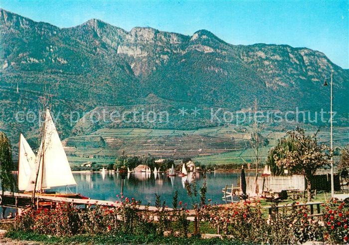 Kalterer See Suedtirol mit Mendel Uberetsch