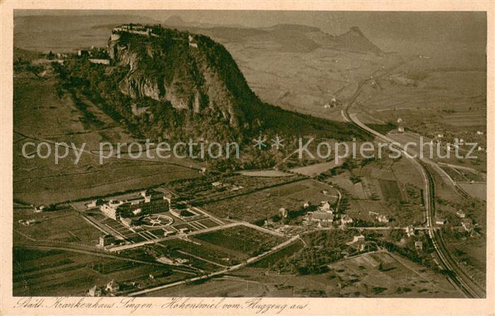 Singen Hohentwiel Fliegeraufnahme mit Staedt Krankenhaus