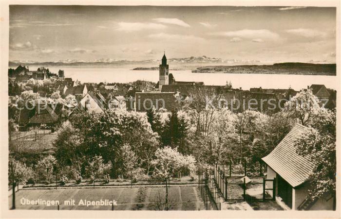 ueberlingen Bodensee Panorama mit Alpenblick